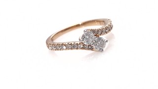 Two Stone Diamond Bypass Ring In 14k Rose Gold Ever Us 1 Shop