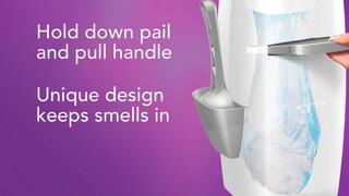 Litter Genie Plus Cat Litter Disposal System in Silver, 8" L X 8" W X 17" H - Thumbnail-3